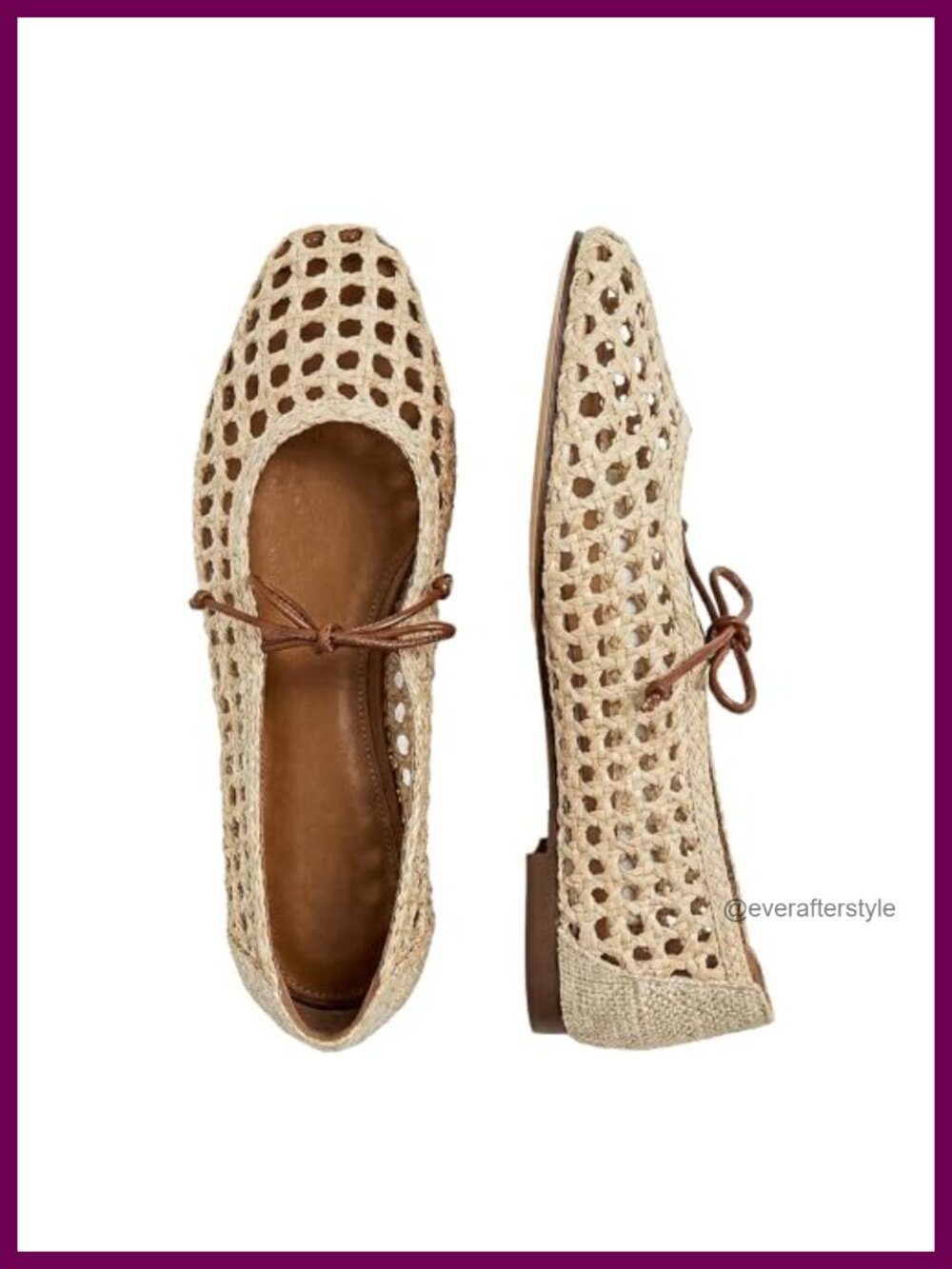 Women's Woven Mesh Ballet Flats Lace Up Mary Jane Flats PU